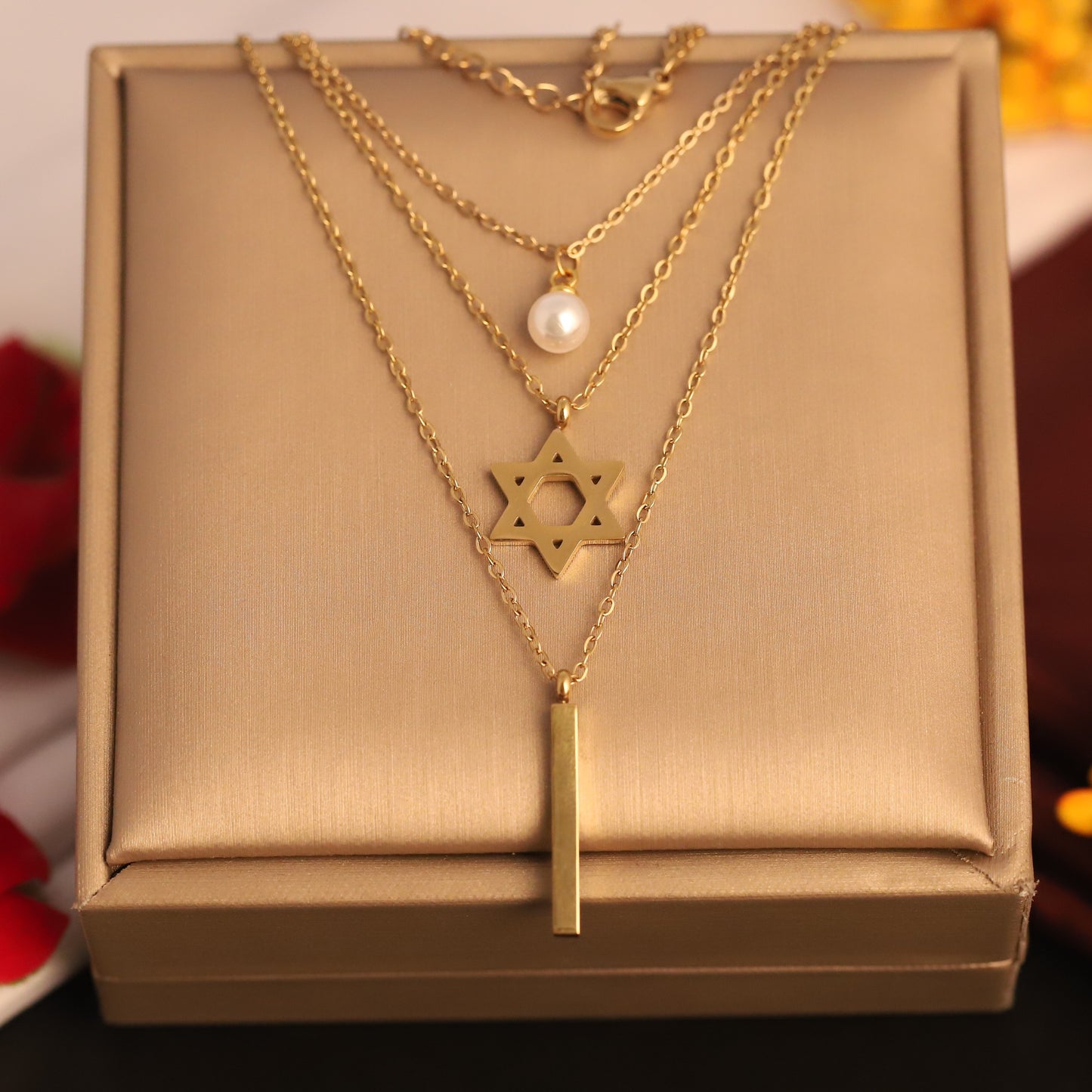 Trinity Charm Layered Necklace