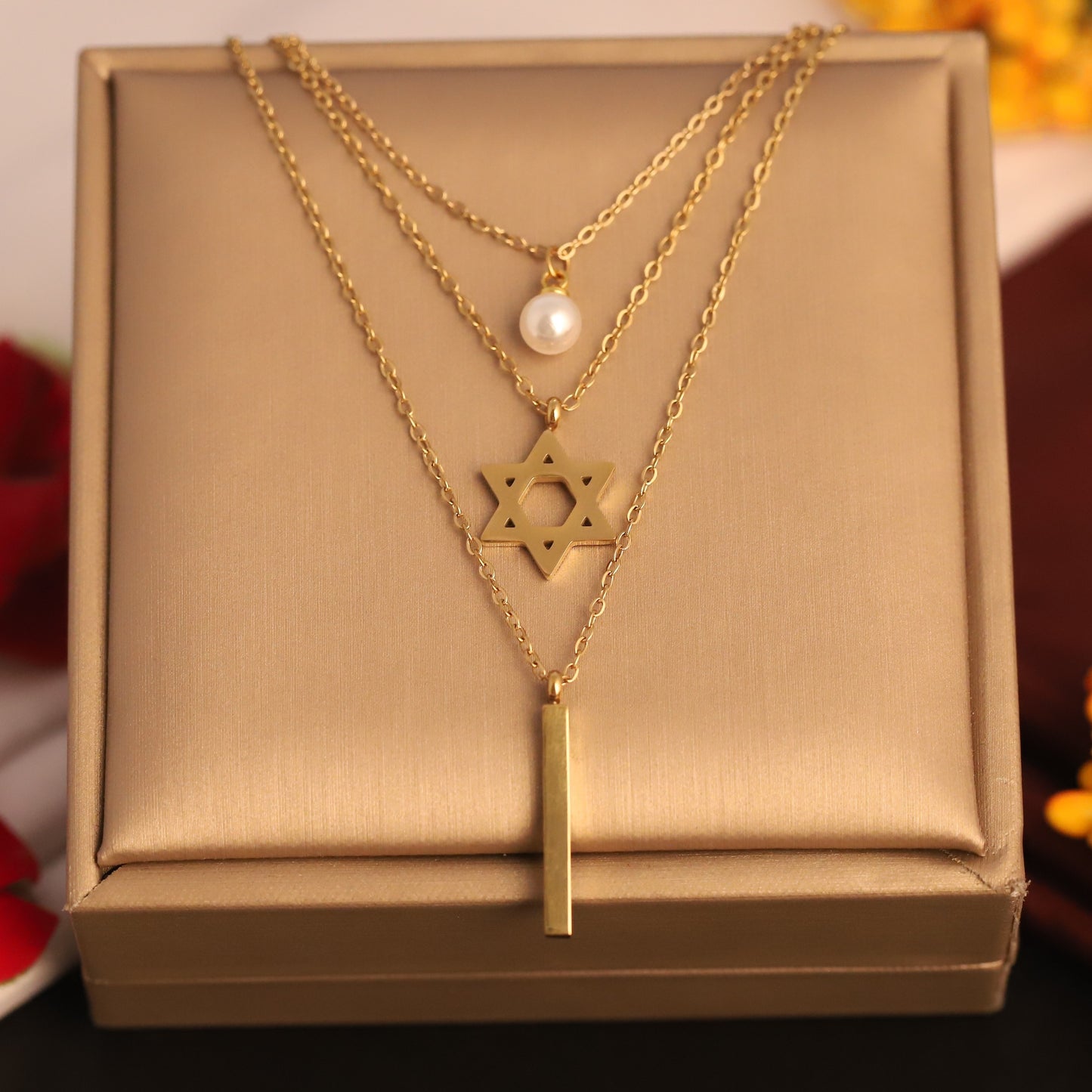 Trinity Charm Layered Necklace