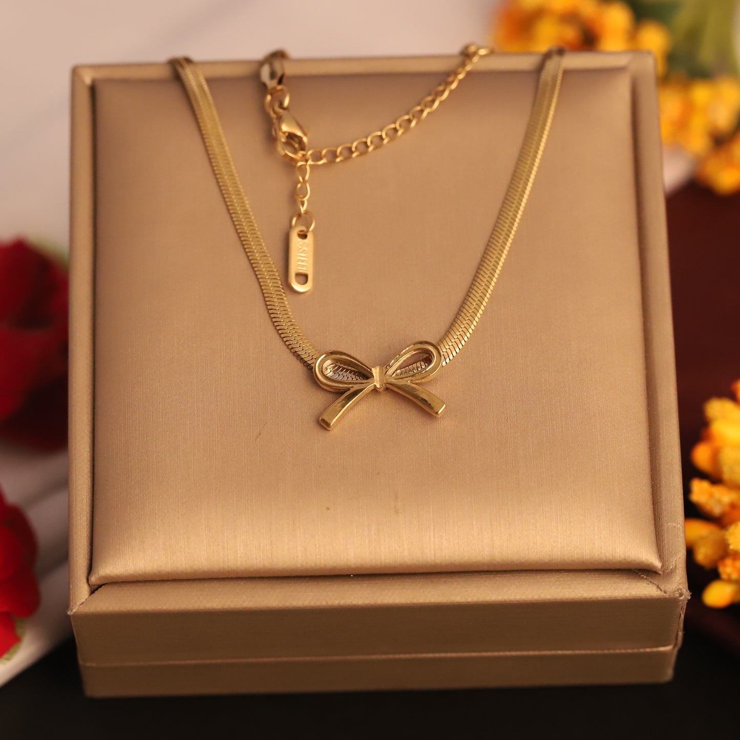 Golden Bow Charm Pendant