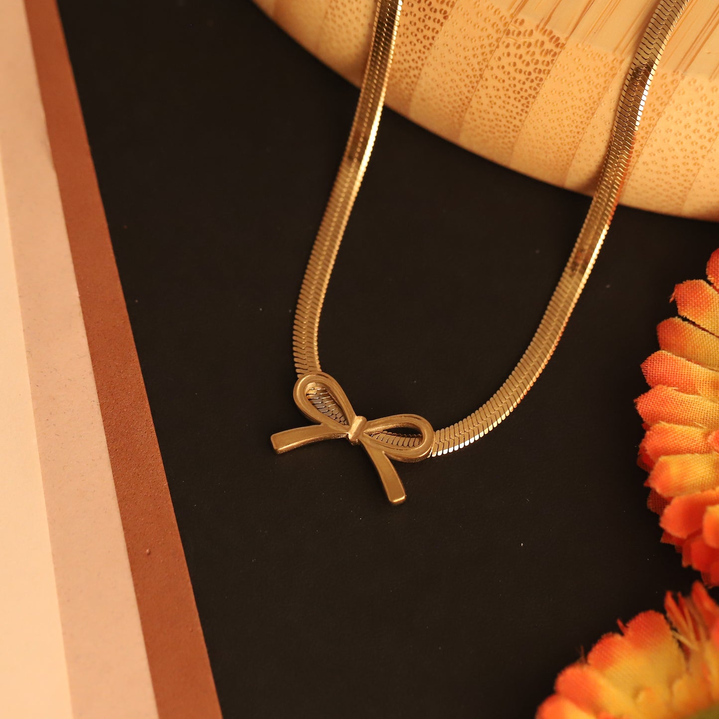 Golden Bow Charm Pendant