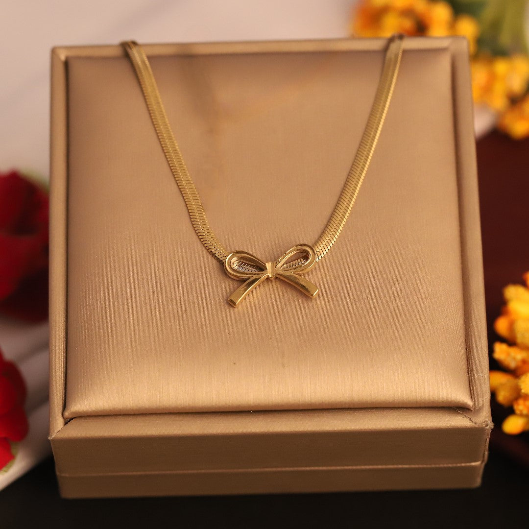 Golden Bow Charm Pendant