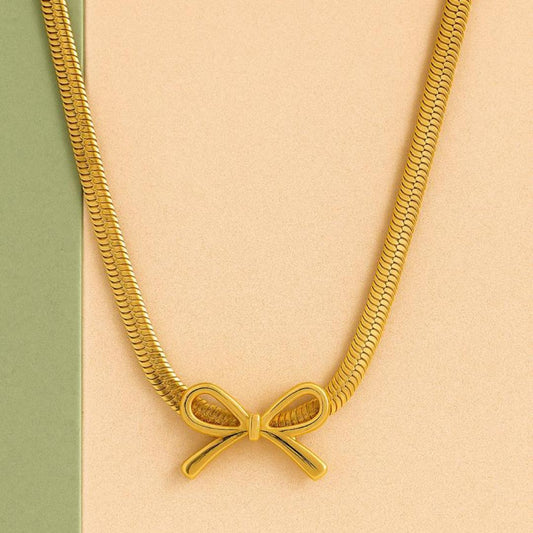 Golden Bow Charm Pendant