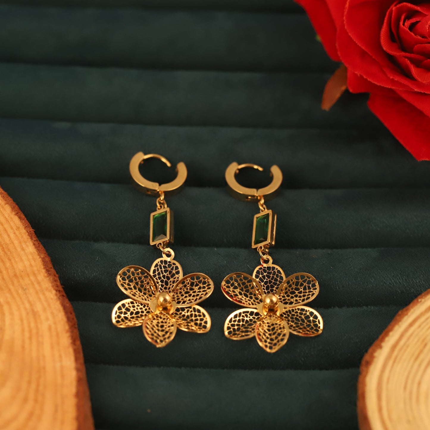 Emerald Bloom Earrings