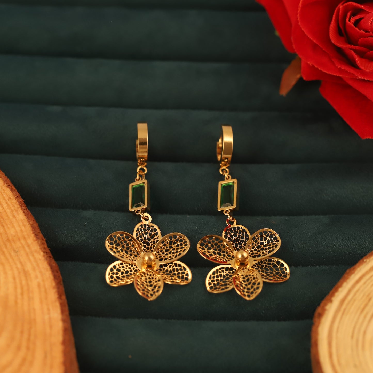 Emerald Bloom Earrings