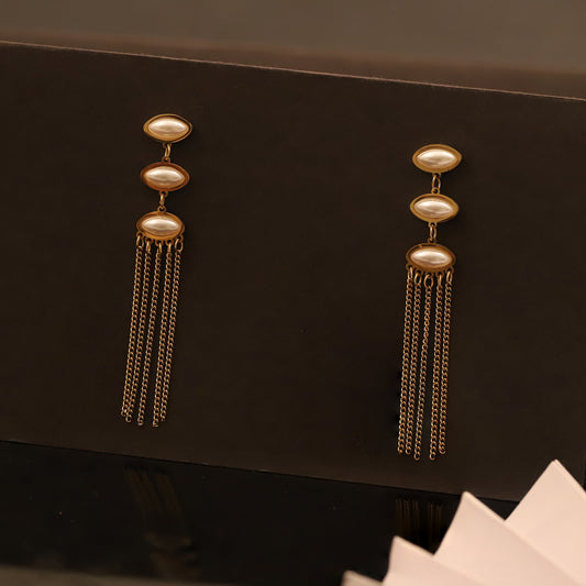 Pearl Chain Elegance Earrings
