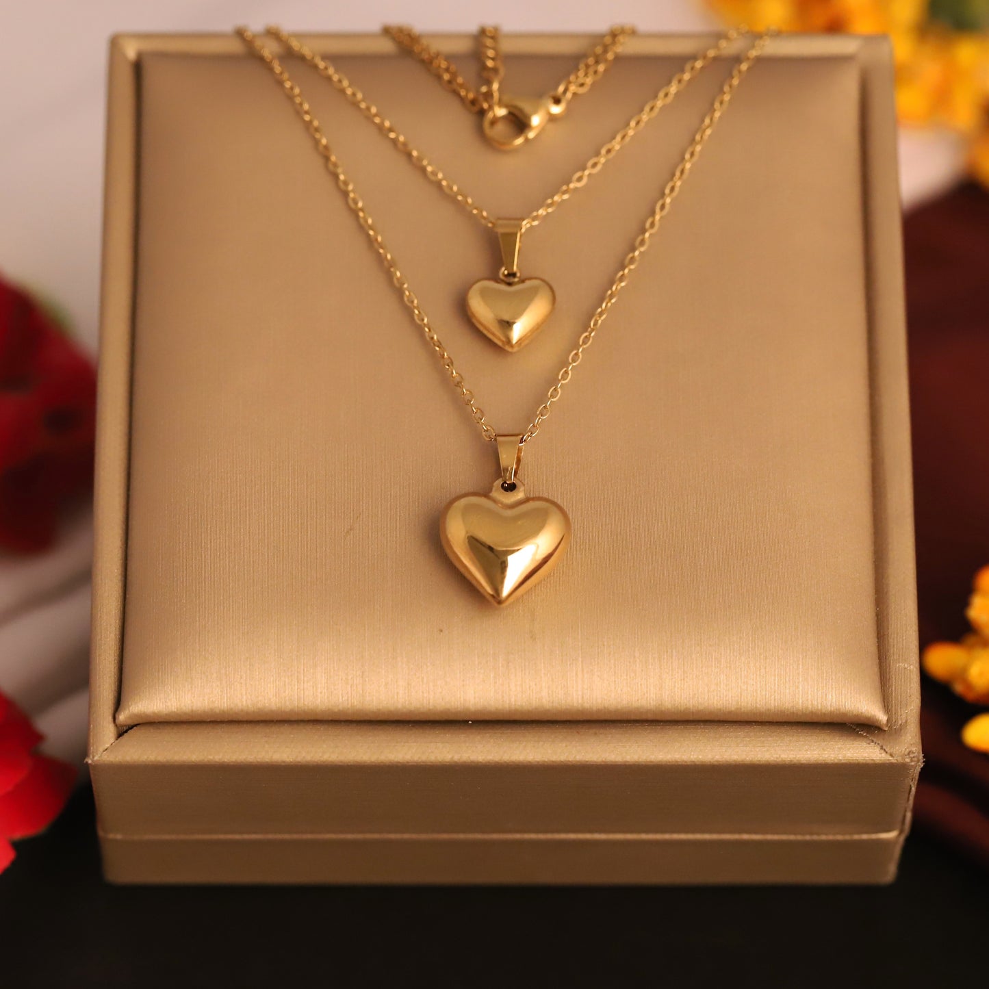Golden Heart Layered Necklace