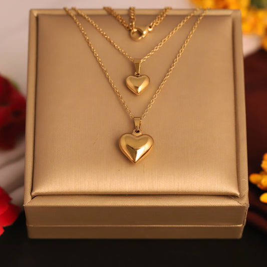 Golden Heart Layered Necklace