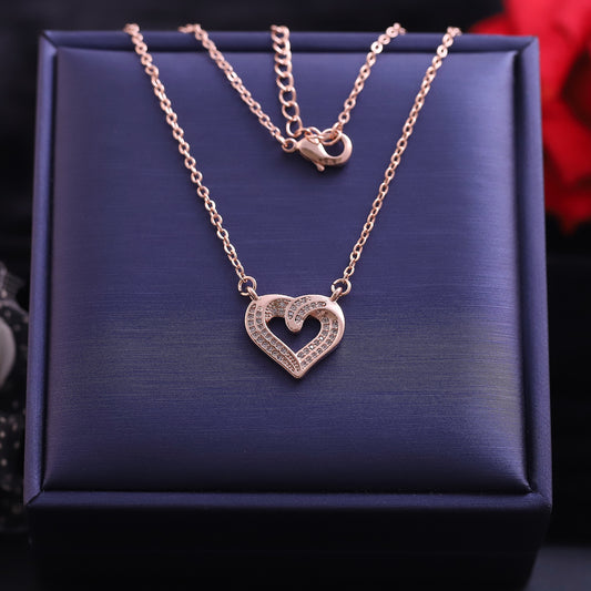 Rose Gold Heart Pendant Chain